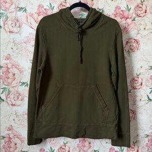 6-American Giant Men’s Olive Green Midweight Pullover Hoodie Sweater S USA MADE